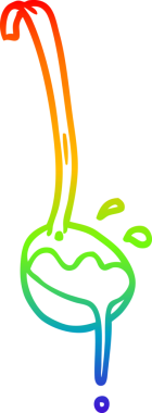 Bir insan tarafından çizilmiş çorba kepçesinin gradyan çizgisi.