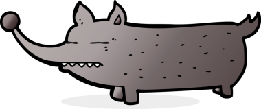 Bir insan tarafından çizilmiş komik küçük köpek.