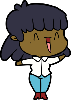 Bir insan tarafından çizilmiş karikatür kadın.