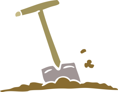 Bir insan tarafından çizilmiş karalama küreği.