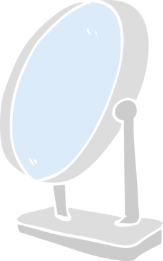 Bir insan tarafından çizilmiş düz renkli ayna çizimi