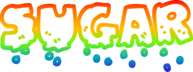 gökkuşağı gradyan çizgi çizimi bir insan tarafından çizilmiş şeker kelimesi