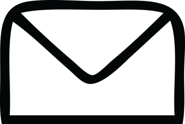 Bir insan tarafından çizilmiş kağıt bir zarfın çizgi çizimi