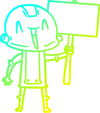 Bir insan tarafından çizilmiş soğuk gradyan robot çizimi