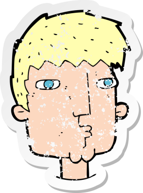 Bir insan tarafından çizilmiş garip bir çizgi filmin gerilimli çıkartması.