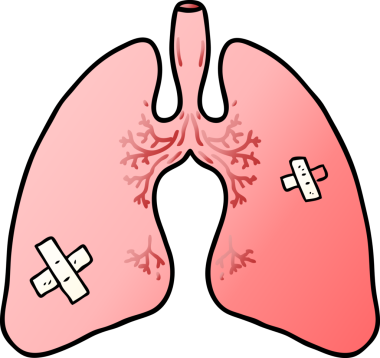 Bir insan tarafından çizilmiş karikatür ciğerleri.
