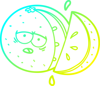 Bir insan tarafından çizilmiş soğuk gradyan portakal çizgi çizimi