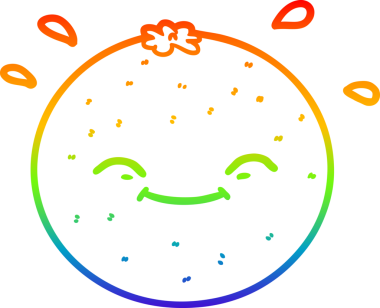 Gökkuşağı gradyan çizgi çizimi bir insan tarafından çizilmiş turuncu çizgi