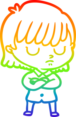 gökkuşağı gradyan çizimi bir insan tarafından çizilmiş bir karikatür kadın