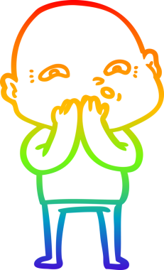 gökkuşağı gradyanı çizimi bir insan tarafından çizilmiş gergin bir adamın çizimi