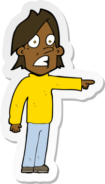 Bir insan tarafından çizilmiş bir karikatür çıkartması.