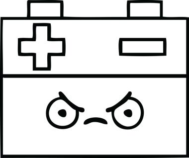 Bir insan tarafından çizilmiş araba aküsünün çizgi çizimi