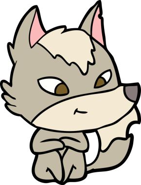 Bir insan tarafından çizilmiş dost canlısı bir kurt.