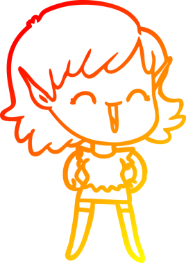 Bir insan tarafından çizilmiş çizgi film karakteri bir elf kızı çizimi