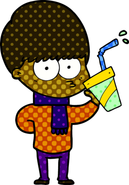 Bir insan tarafından çizilmiş sinirli çizgi film çocuğu.