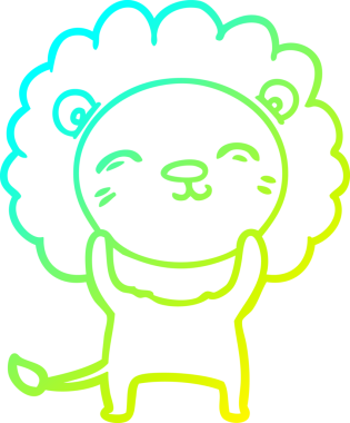 Bir insan tarafından çizilmiş karikatür aslanı çizimi.