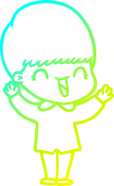 Bir insan tarafından çizilmiş mutlu çizgi film çocuğu çizimi.