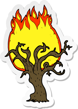 Bir insan tarafından çizilmiş bir çizgi film kış ağacının çıkartması.