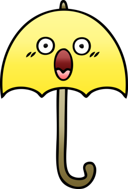 Bir insan tarafından çizilmiş gölgelenmiş şemsiye karikatürü