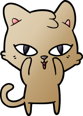 Bir insan tarafından çizilmiş çizgi film kedisi.