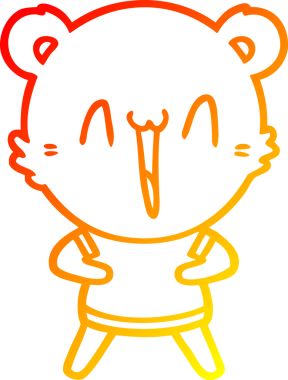 Bir insan tarafından çizilmiş mutlu bir kutup ayısı karikatürü.