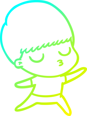 Bir çizgi film karakteri çizen soğuk gradyan bir çocuk bir insan tarafından çizilmiş.