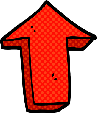 Bir insan tarafından çizilmiş karalama oku.