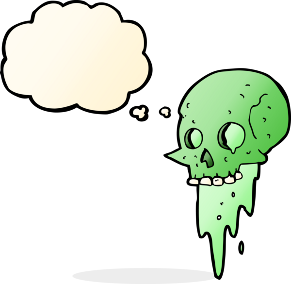 Bir insan tarafından çizilmiş iğrenç cadılar bayramı kafatası karikatürü.