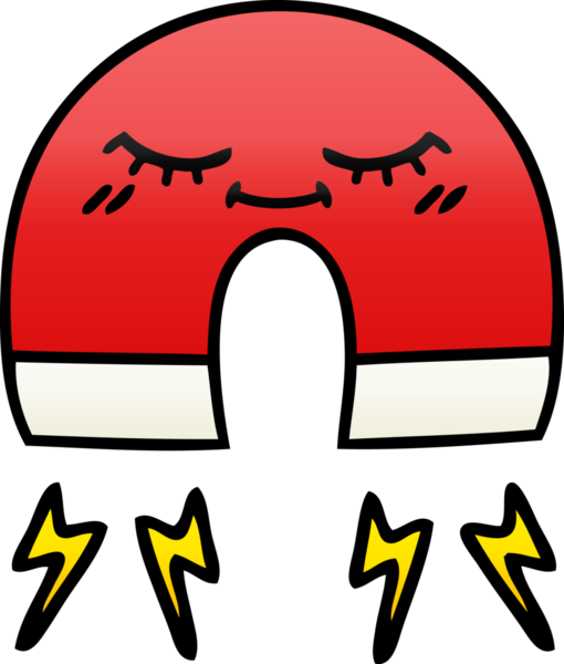 Bir insan tarafından çizilmiş bir mıknatısın gölgelenmiş gradyanı