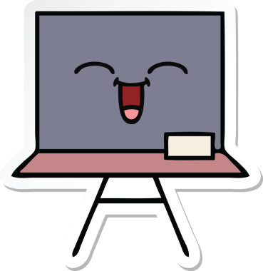 Bir insan tarafından çizilmiş şirin bir karikatür çıkartması.