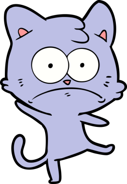 bir insan tarafından çizilmiş sinirli bir kedi.