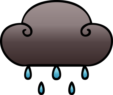 bir insan tarafından çizilmiş gölgeli yağmur bulutu.