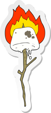 Bir insan tarafından çizilmiş kızarmış şekerlemenin çıkartması.