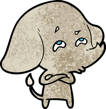 Bir insan tarafından çizilmiş karikatür fili