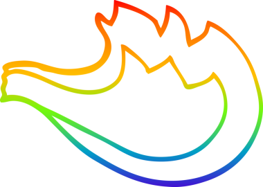 gökkuşağı gradyan çizgi çizimi bir insan tarafından çizilmiş bir çizgi film alevi