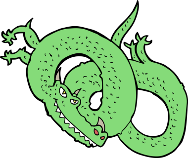 Bir insan tarafından çizilmiş bir ejderha.