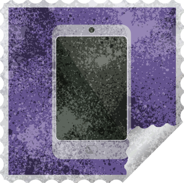 bir insan tarafından çizilmiş cep telefonu grafiği etiketi