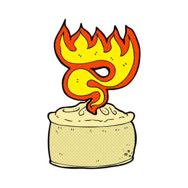 Bir insan tarafından çizilmiş sıcak turta.