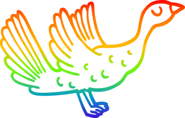 gökkuşağı gradyan çizgi çizimi bir insan tarafından çizilmiş bir kaz