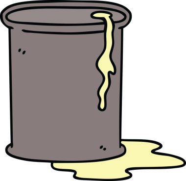 Bir insan tarafından çizilmiş garip bir çizgi film yağ fıçısı.