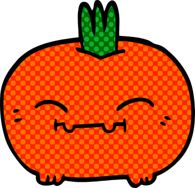 Bir insan tarafından çizilmiş mutlu kök sebze karalaması.