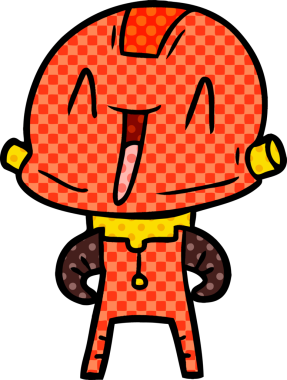 Bir insan tarafından çizilmiş çizgi film robotu