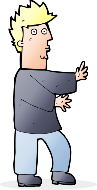 Çizgi filmdeki gergin adam bir insan tarafından çiziliyor.