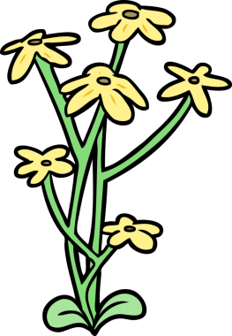 Bir insan tarafından çizilmiş karikatür çiçeği