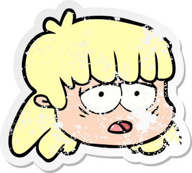 Bir insan tarafından çizilmiş karikatür kadın yüzü.