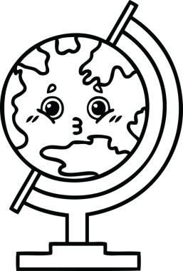 Bir insan tarafından çizilmiş dünyanın karikatürü.