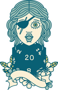 Retro Dövme Tarzı Bir insan tarafından çizilmiş 20 zarlı düzenbaz insan