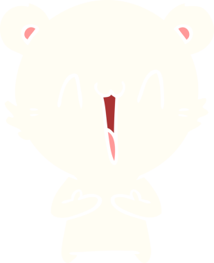 Bir insan tarafından çizilmiş mutlu kutup ayısı düz renkli çizgi film