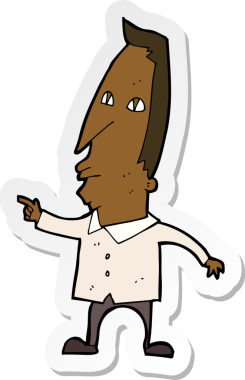 Bir insan tarafından çizilmiş çizgi film karakterinin çıkartması.