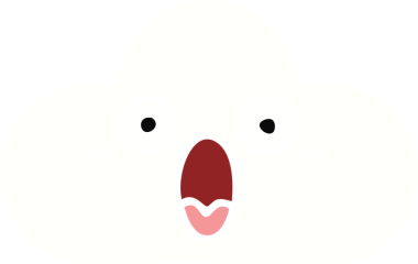 Bir insan tarafından çizilmiş beyaz bulutun düz renkli retro karikatürü